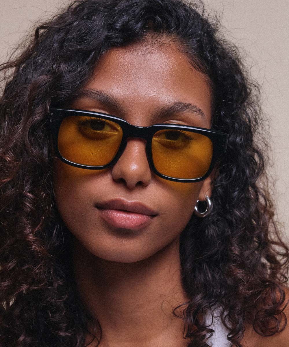 Johann Wolff Martin Black Burnt Yellow Sunglasses