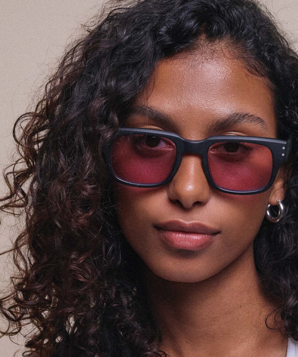 Johann Wolff Martin Black Matte Lavender Sunglasses