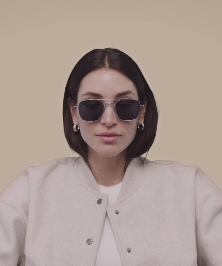 Johann Wolff Flieger White Gold Sunglasses