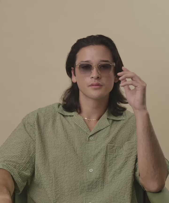 Johann Wolff Anna Champagne Smoke Green Sunglasses