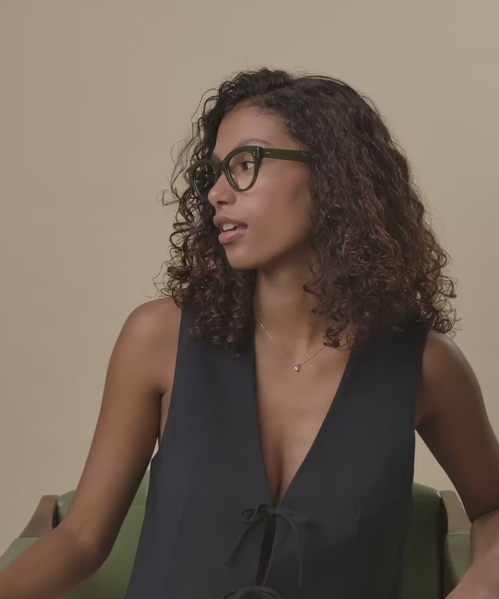 Johann Wolff Sophie Palm Green Eyeglasses