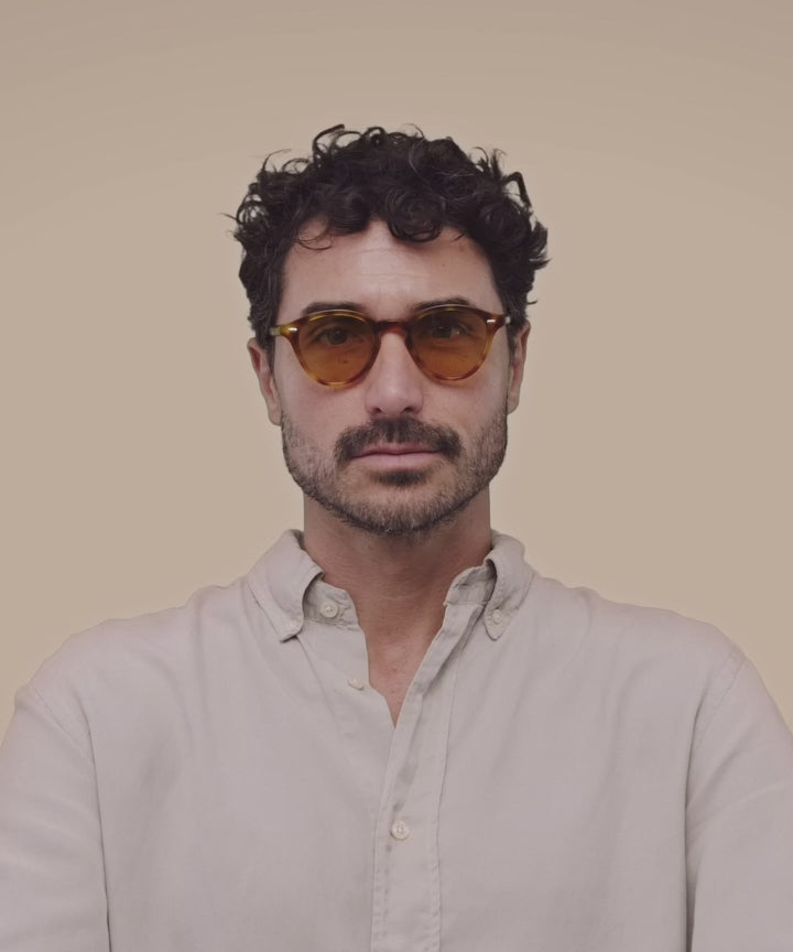 Johann Wolff Zhan Vintage Tortoise Burnt Yellow Sunglasses
