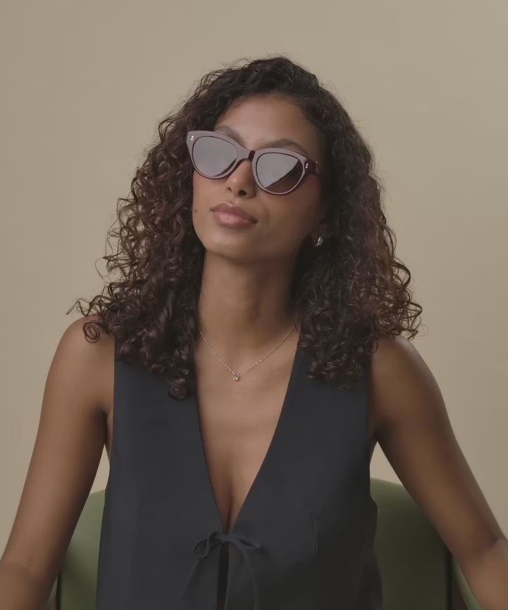 Johann Wolff Sophie Burgundy Sunglasses