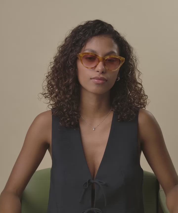 Johann Wolff Sophie Vintage Tortoise Ruby Sunglasses