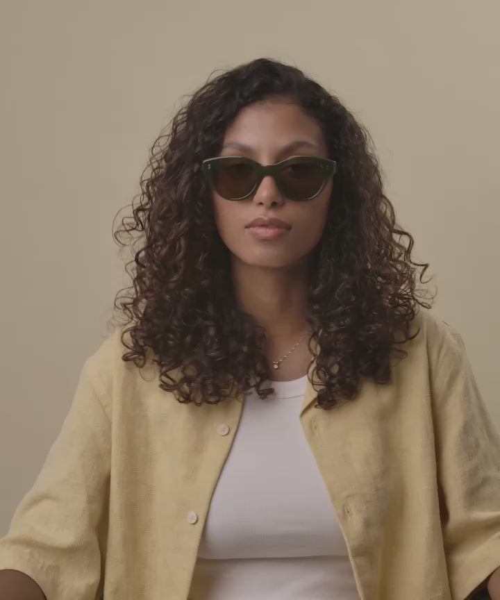 Johann Wolff Sophie Palm Green Sunglasses