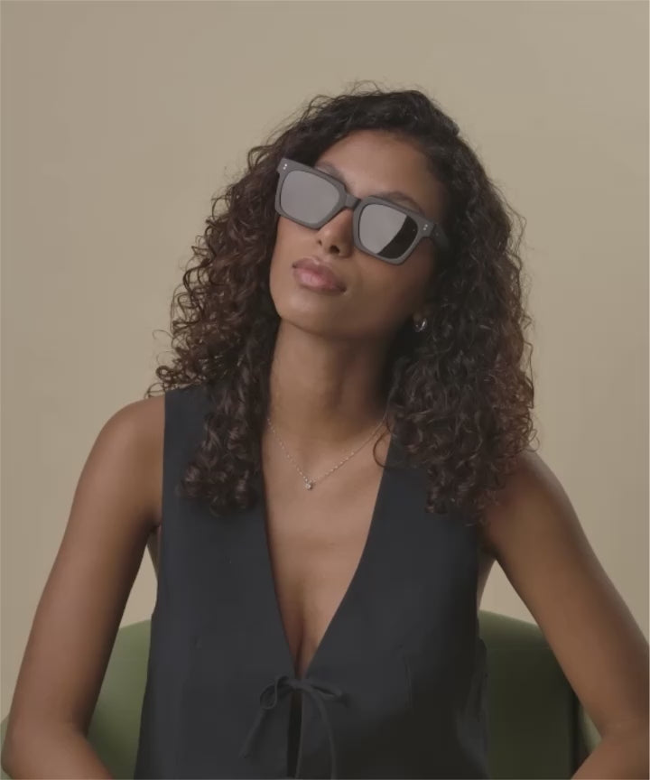 Johann Wolff Anna Matte Black Sunglasses
