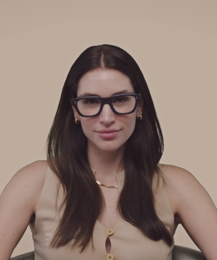 Johann Wolff Dessau Matte Navy Eyeglasses