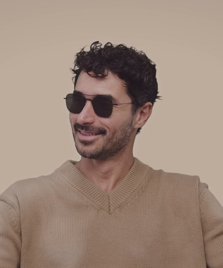 Johann Wolff Flieger Matte Black Sunglasses