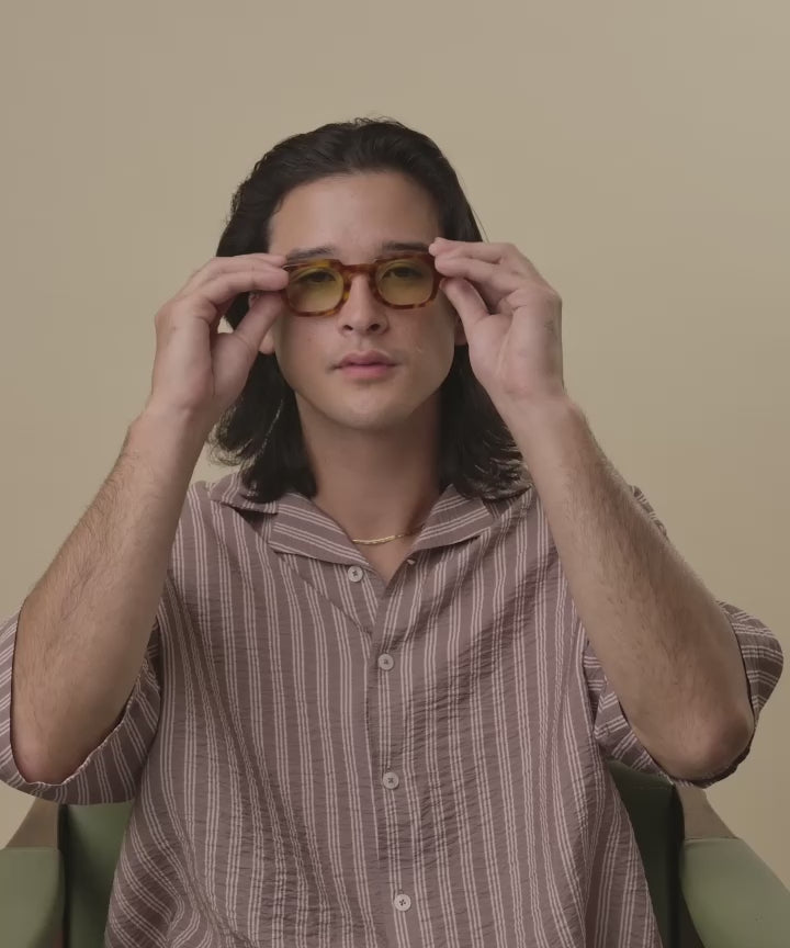 Johann Wolff Bastei Vintage Tortoise Lime Sunglasses