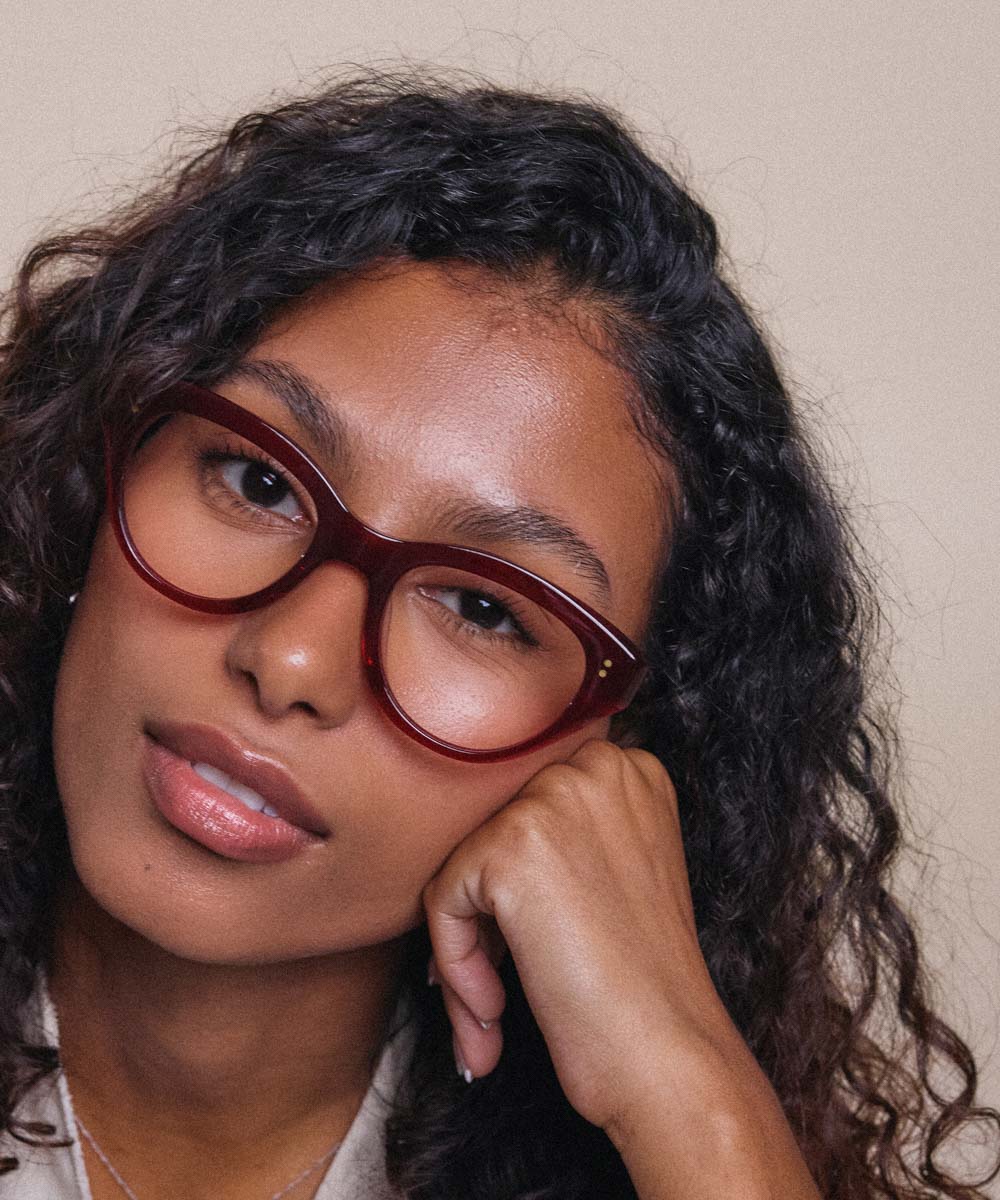 Johann Wolff Sophie Burgundy Eyeglasses