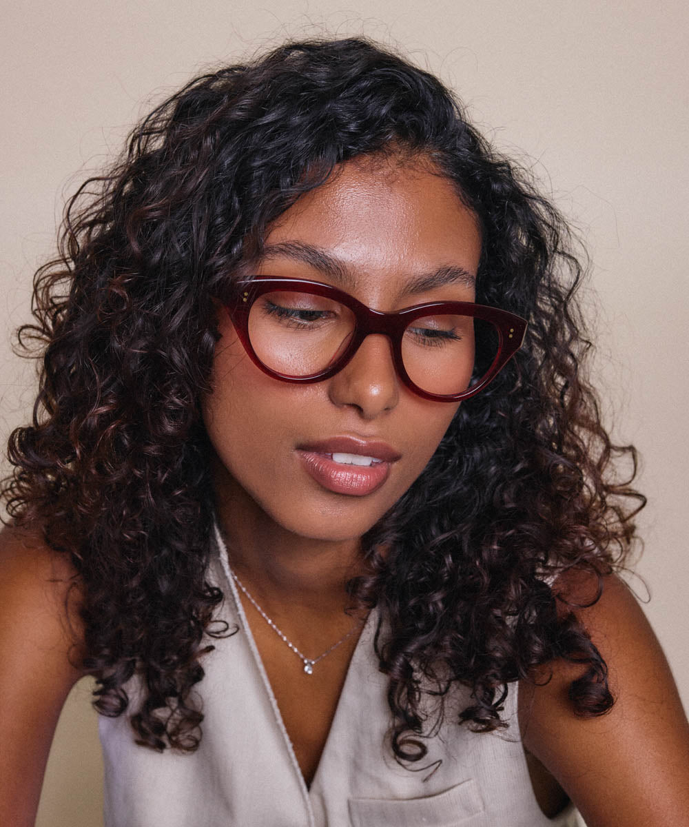 Johann Wolff Sophie Burgundy Eyeglasses