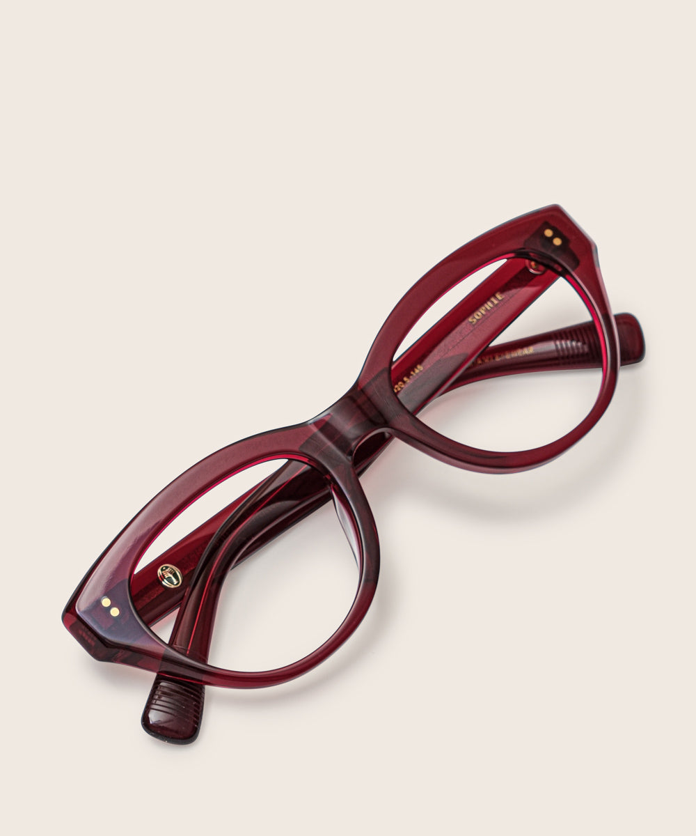 Johann Wolff Sophie Burgundy Eyeglasses