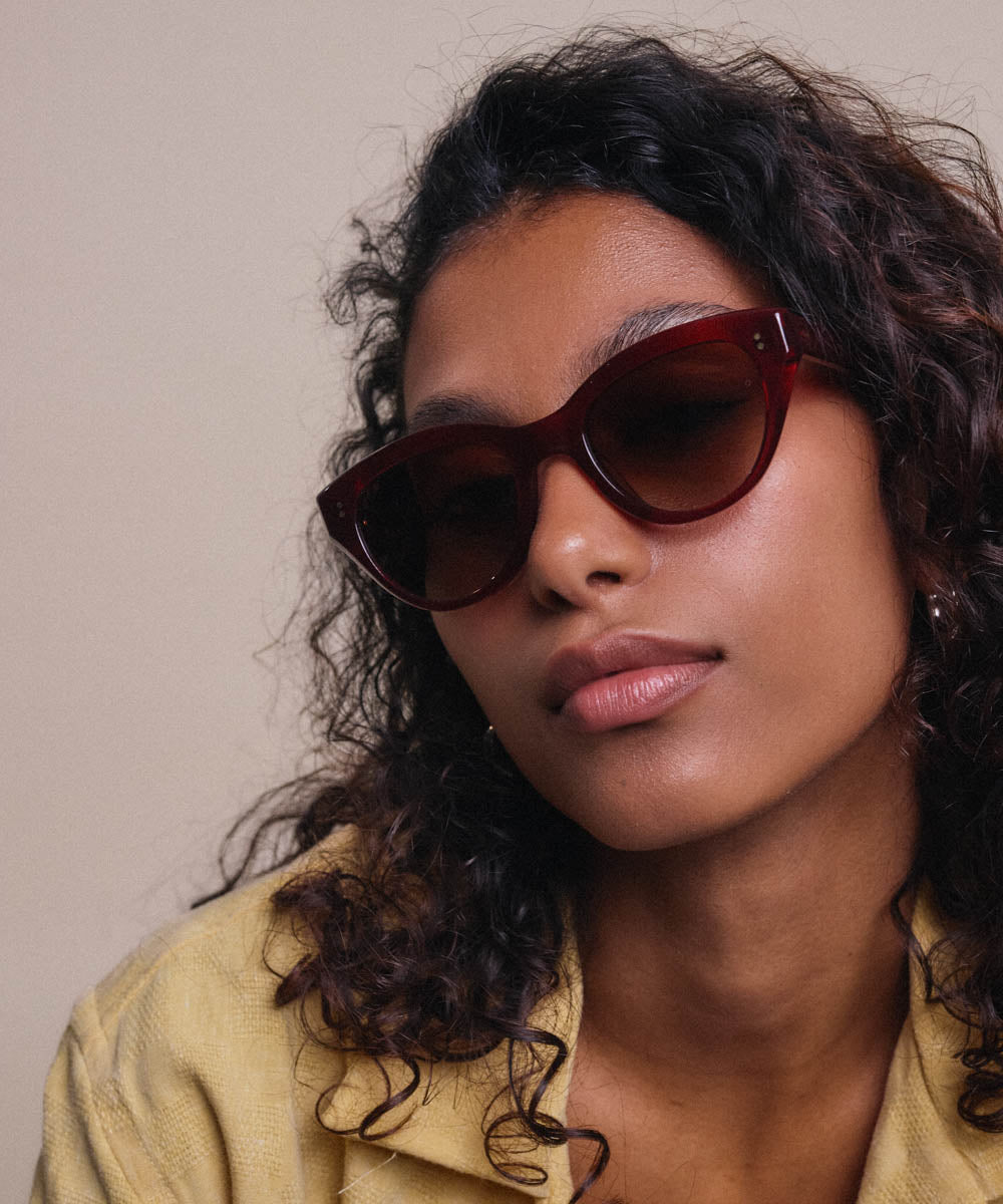 Johann Wolff Sophie Burgundy Sunglasses