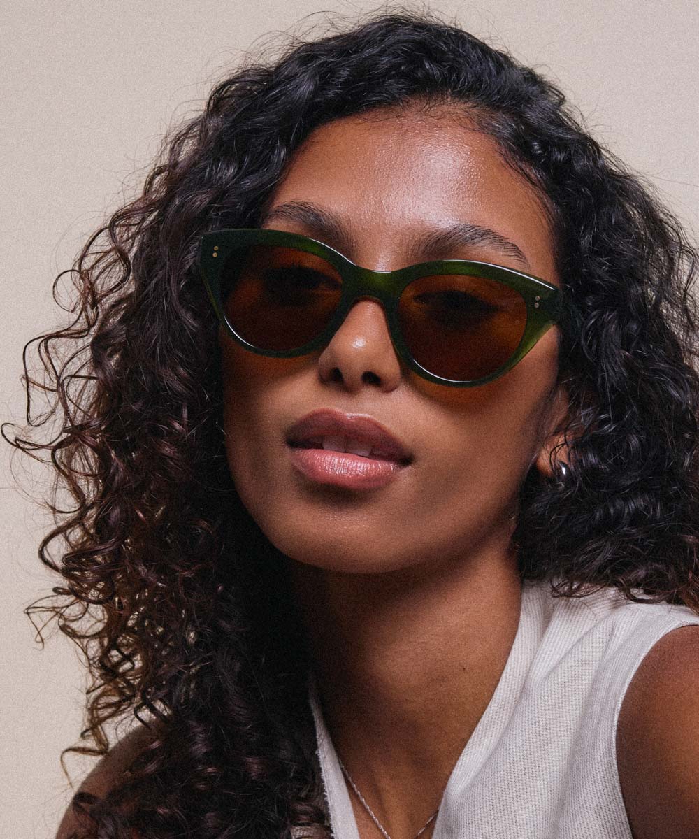 Johann Wolff Sophie Palm Green Sunglasses