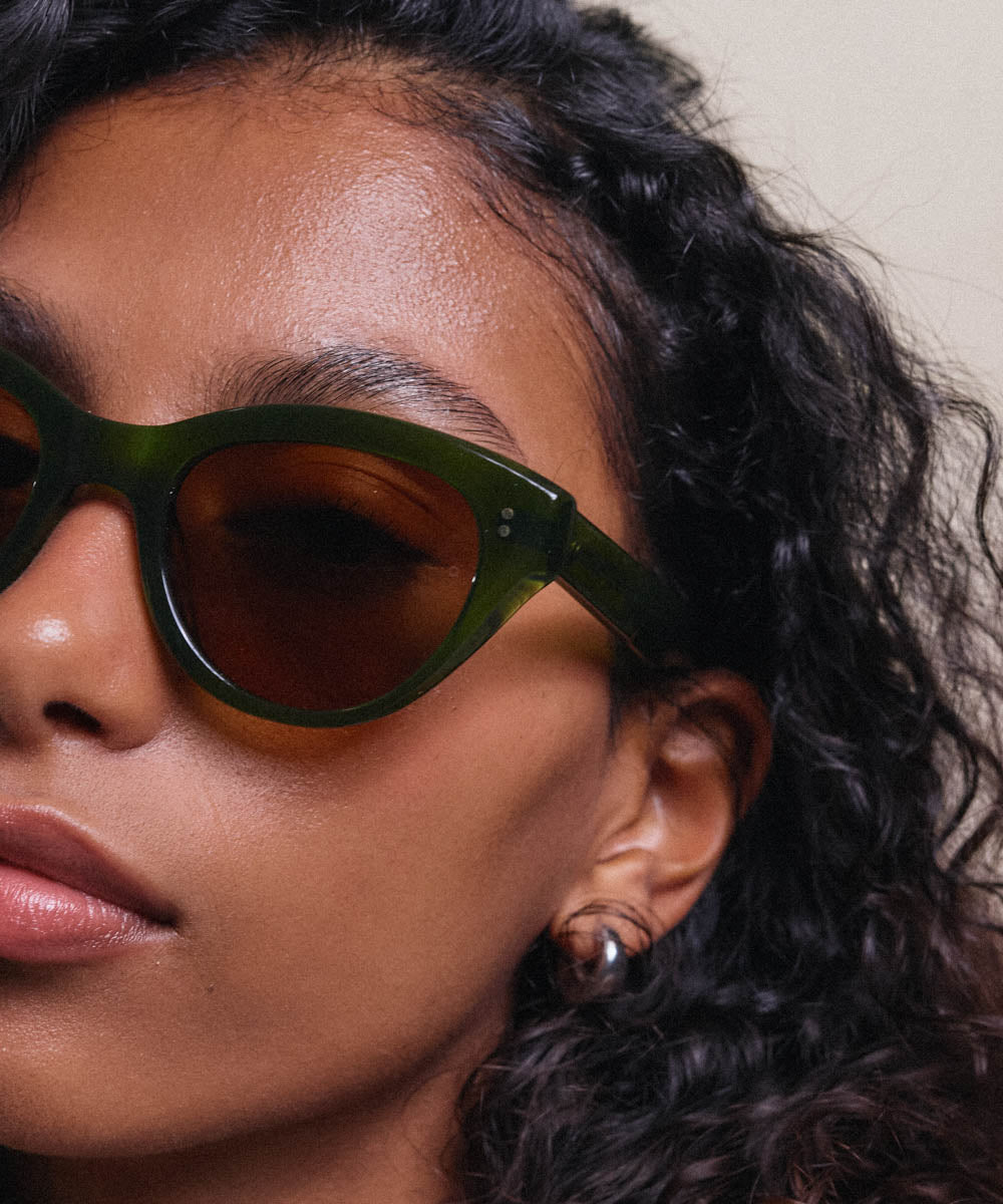 Johann Wolff Sophie Palm Green Sunglasses