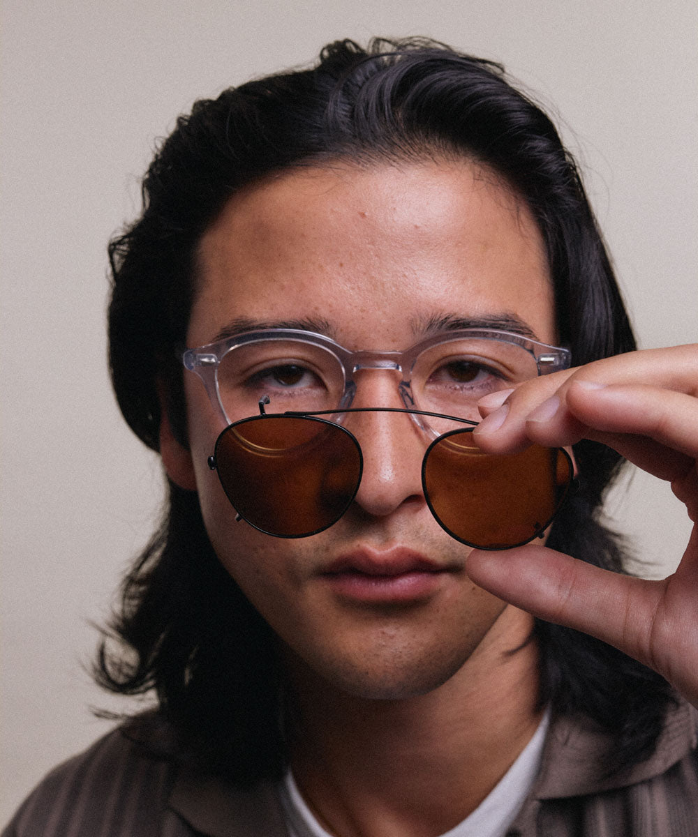 Johann Wolff Zhan Matte Black Brown Mirror Clip