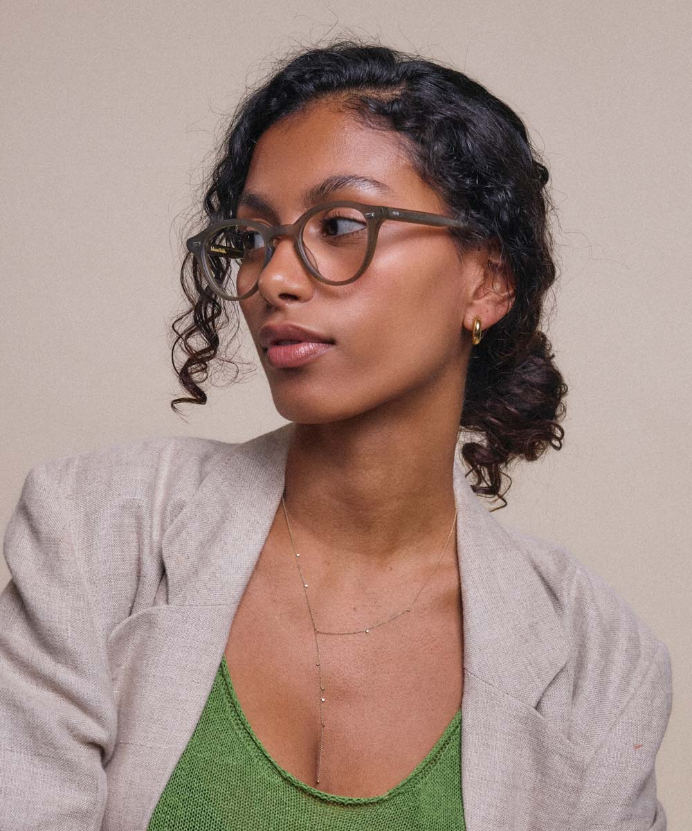 Johann Wolff Zhan Matte Olive Eyeglasses