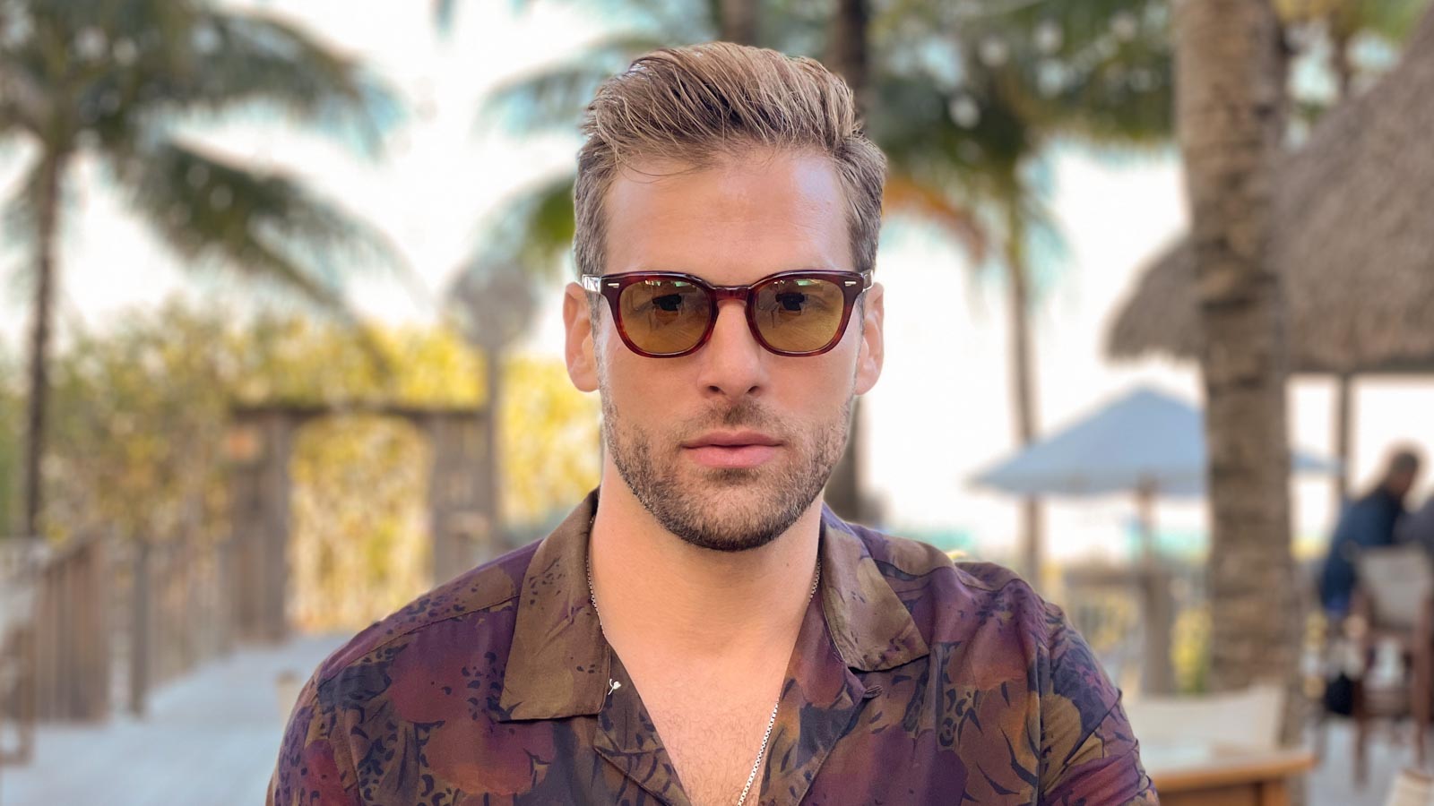 Johann Wolff Silver Arrow Havana Burnt Yellow Custom Tint on Model