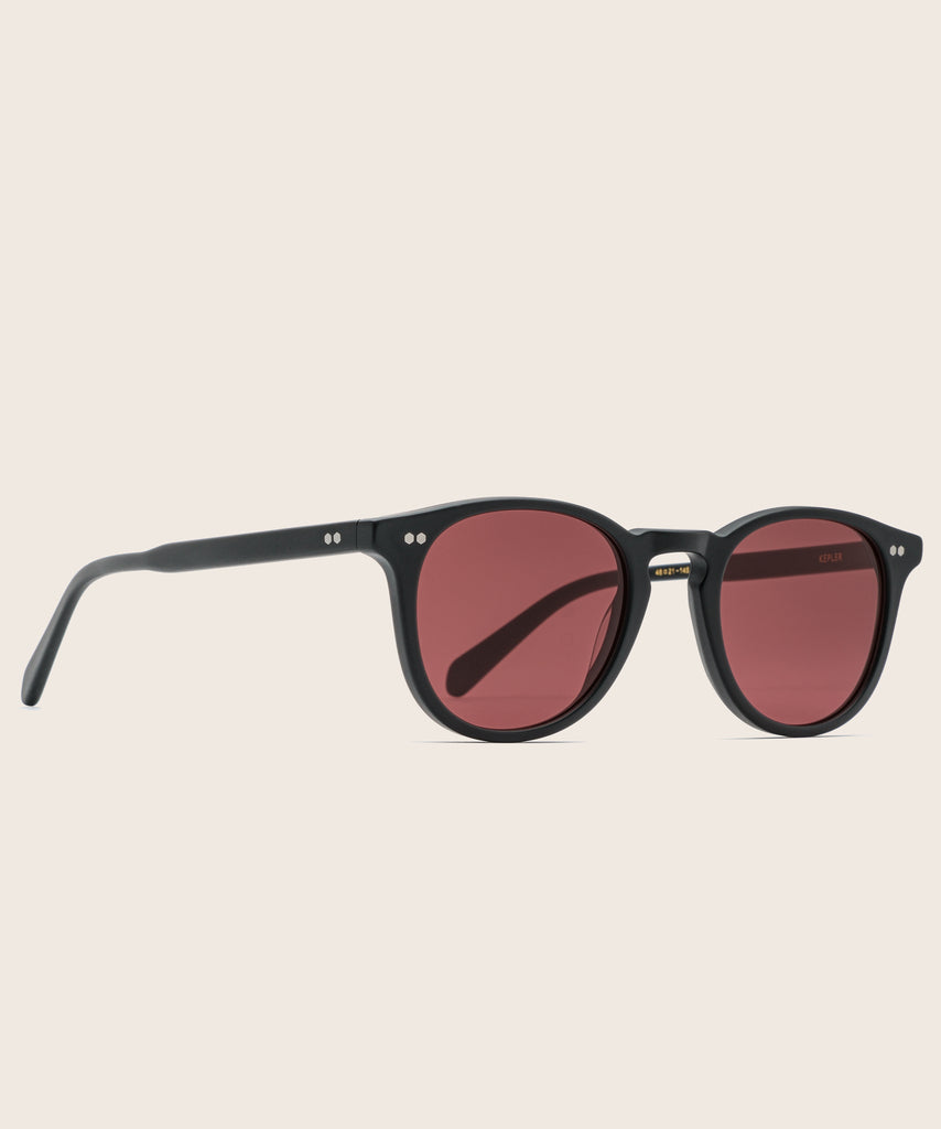 Johann Wolff Kepler Matte Black Burgundy Light Sunglasses1 #color_matte-black-burgundy