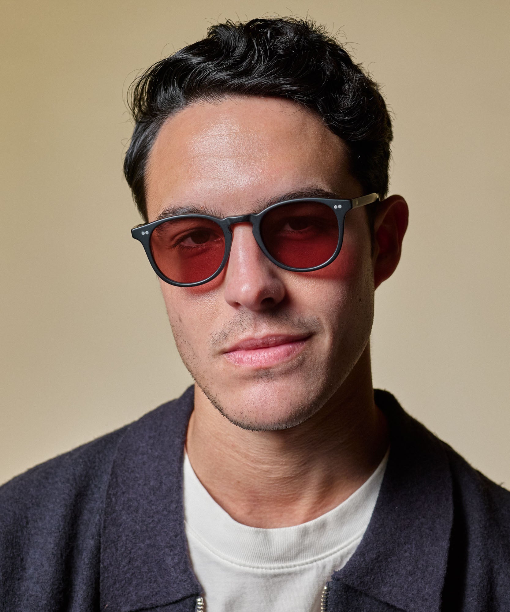 Johann Wolff Kepler Matte Black Burgundy Light Sunglasses5 