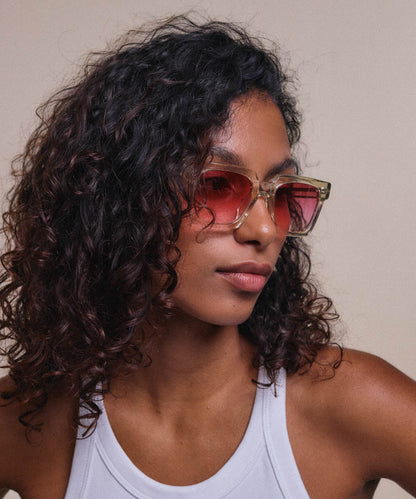 Johann Wolff Anna Champagne Ruby Sunglasses 