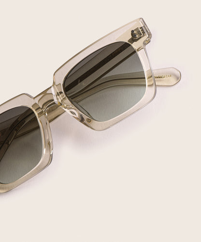 Johann Wolff Anna Champagne Smoke Green Sunglasses 