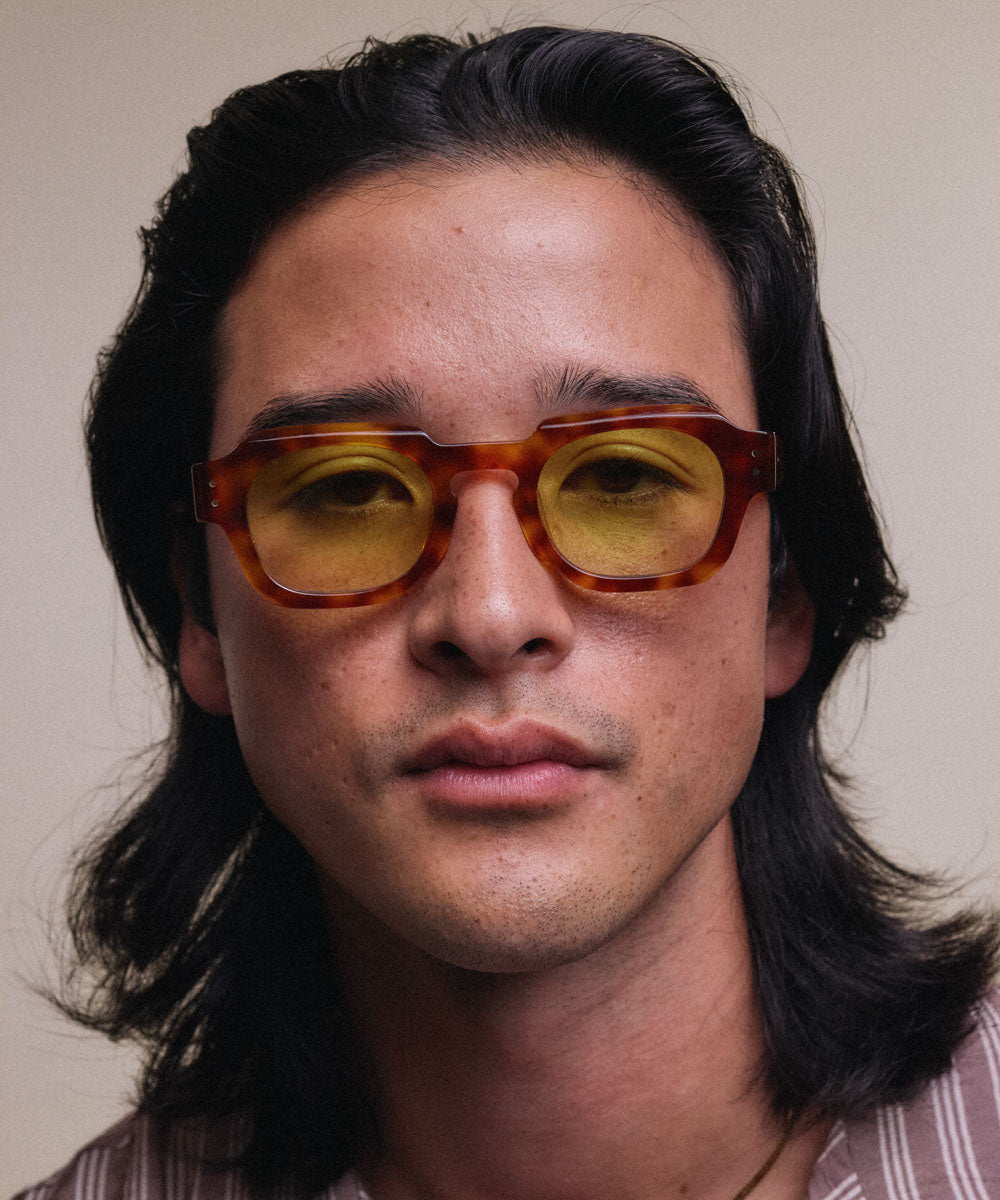 Johann Wolff Bastei Vintage Tortoise Lime Sunglasses 
