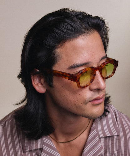 Johann Wolff Bastei Vintage Tortoise Lime Sunglasses 