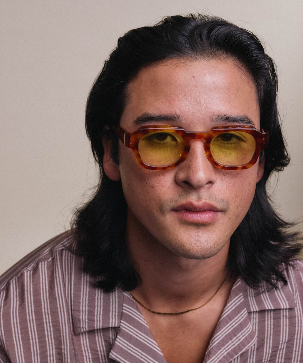 Johann Wolff Bastei Vintage Tortoise Lime Sunglasses 
