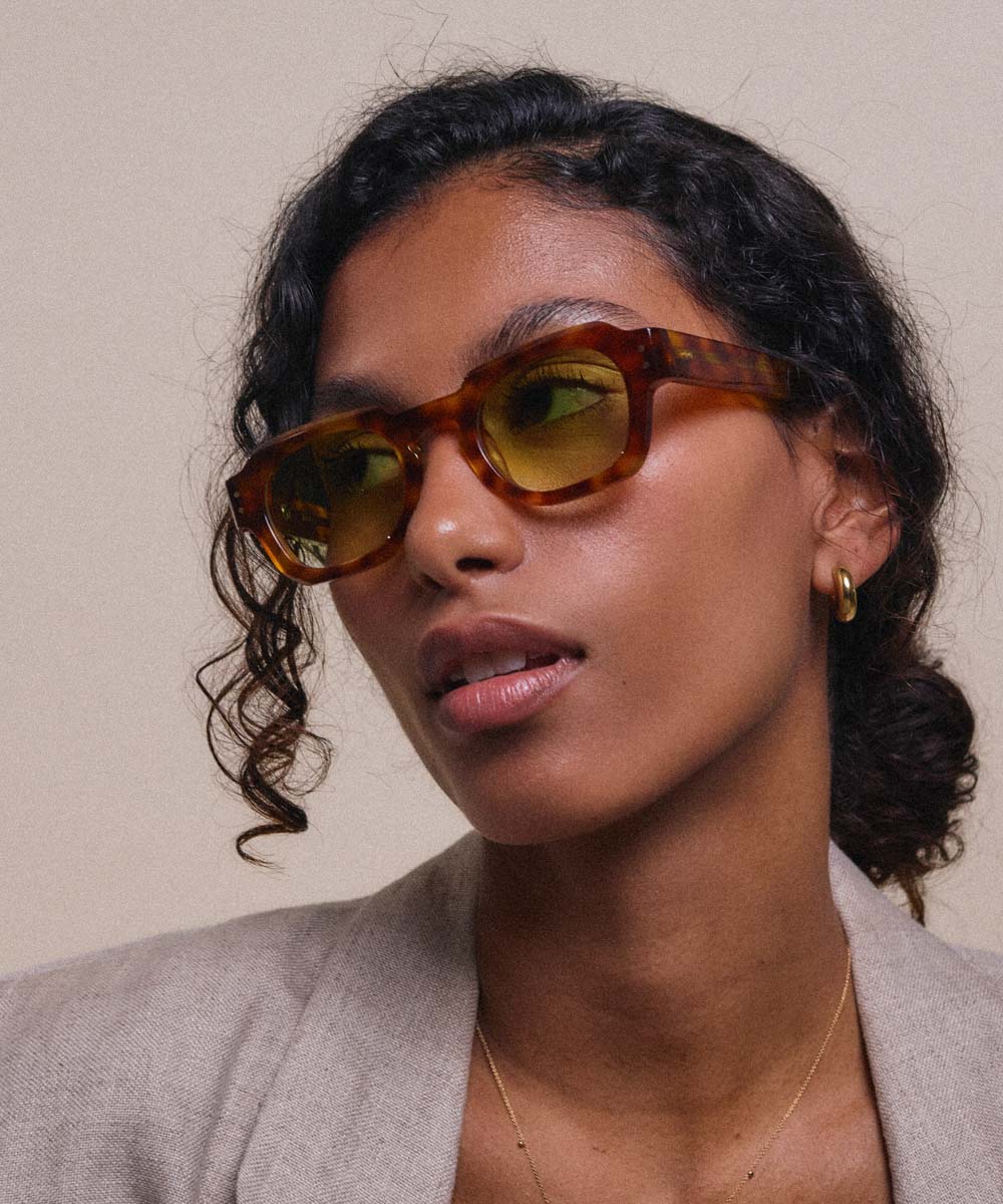 Johann Wolff Bastei Vintage Tortoise Lime Sunglasses 