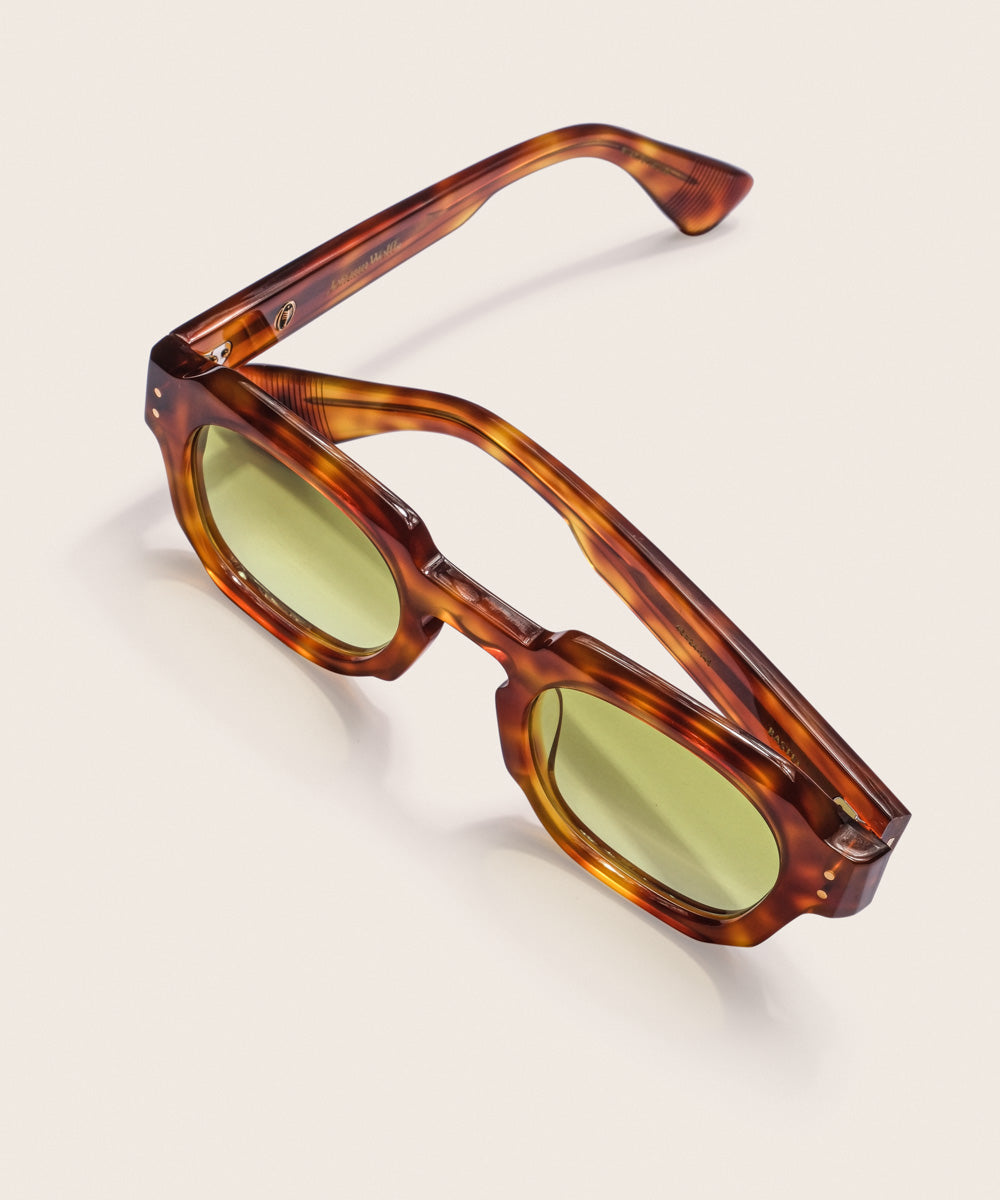 Johann Wolff Bastei Vintage Tortoise Lime Sunglasses 