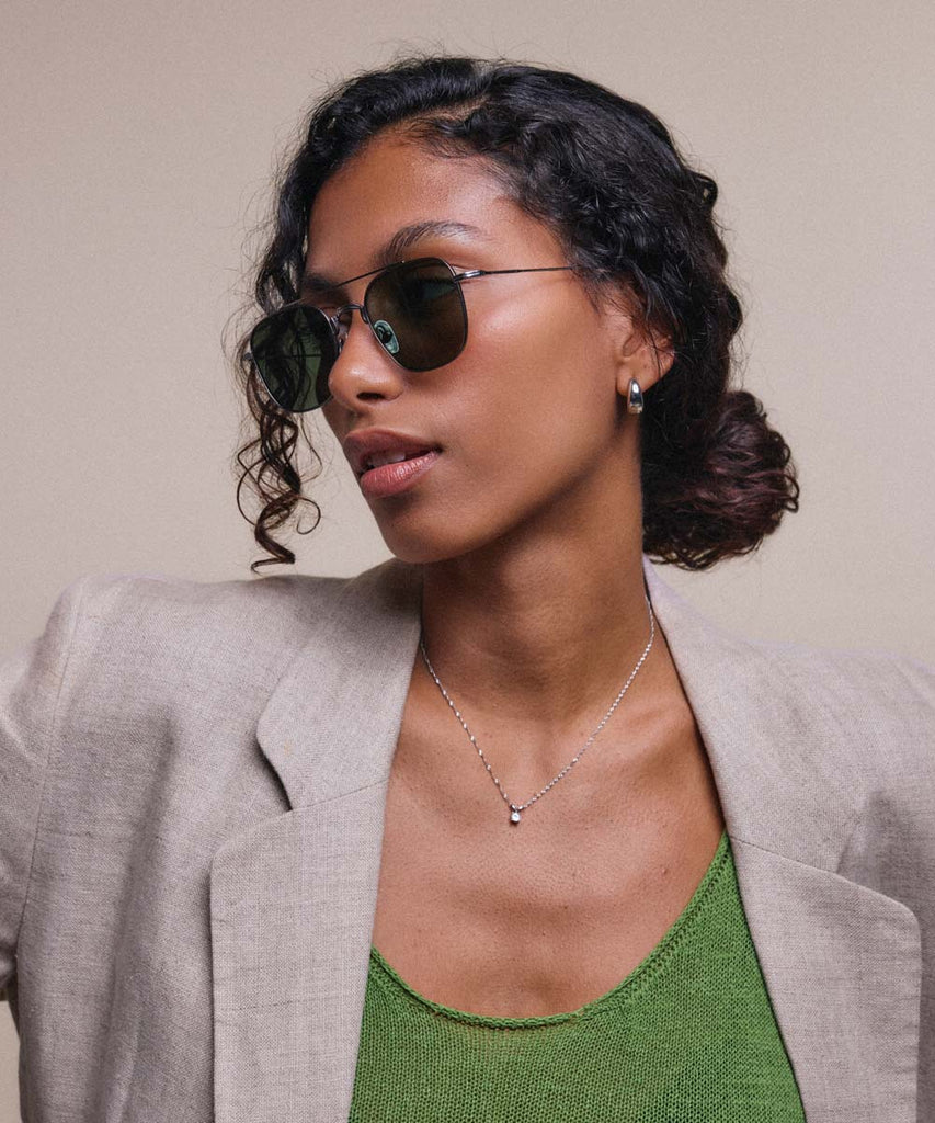 Johann Wolff Flieger Gunmetal Sunglasses #color_gunmetal