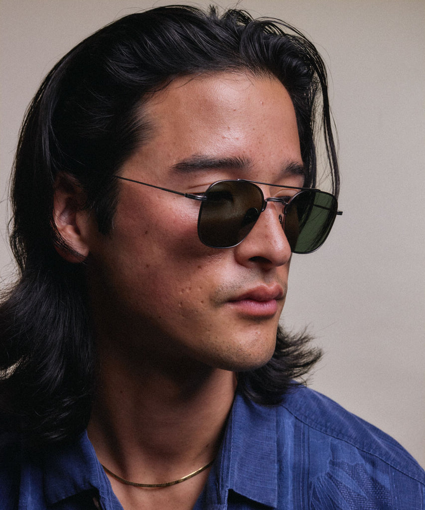 Johann Wolff Flieger Gunmetal Sunglasses #color_gunmetal