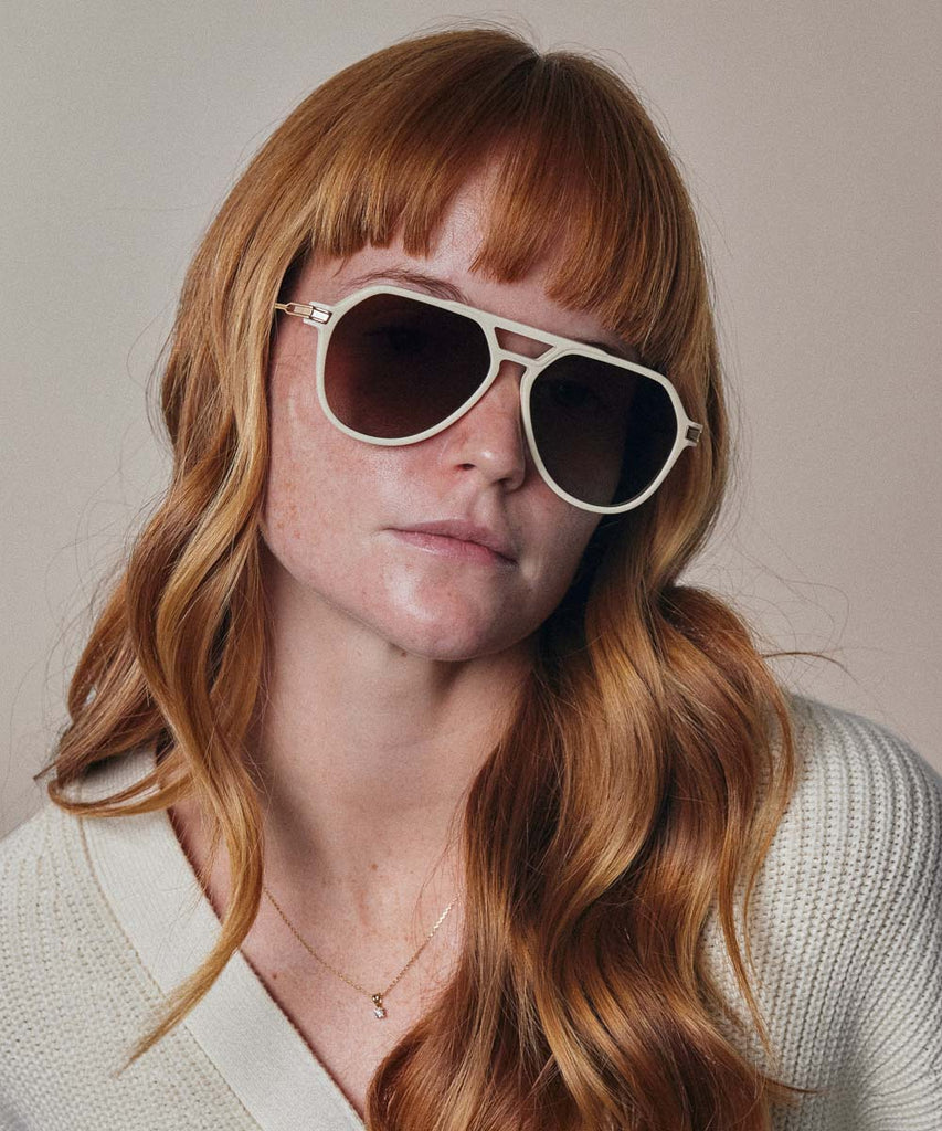 Johann Wolff Bernau Matte Ivory Sunglasses #color_matte-ivory