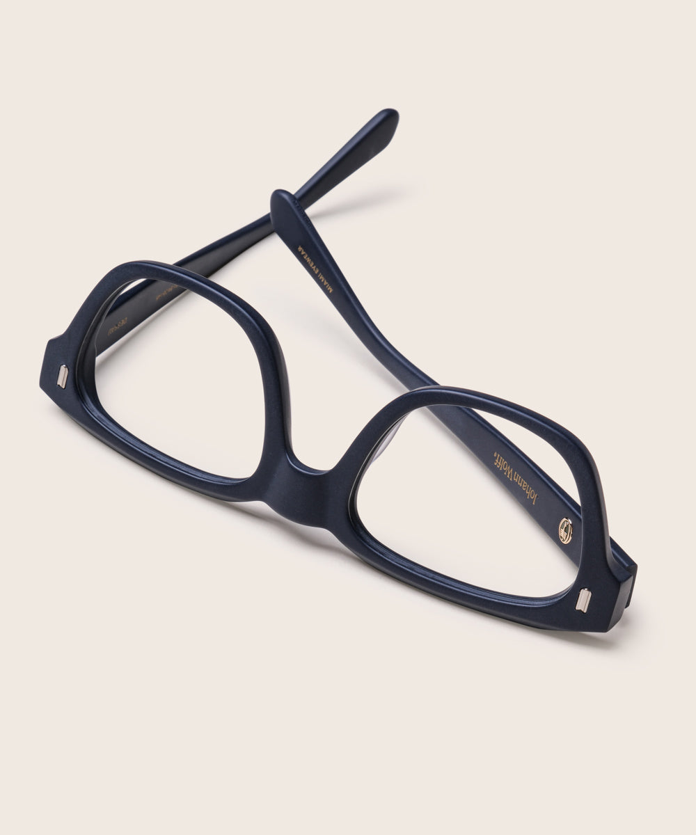 Johann Wolff Dessau Matte Navy Eyeglasses 