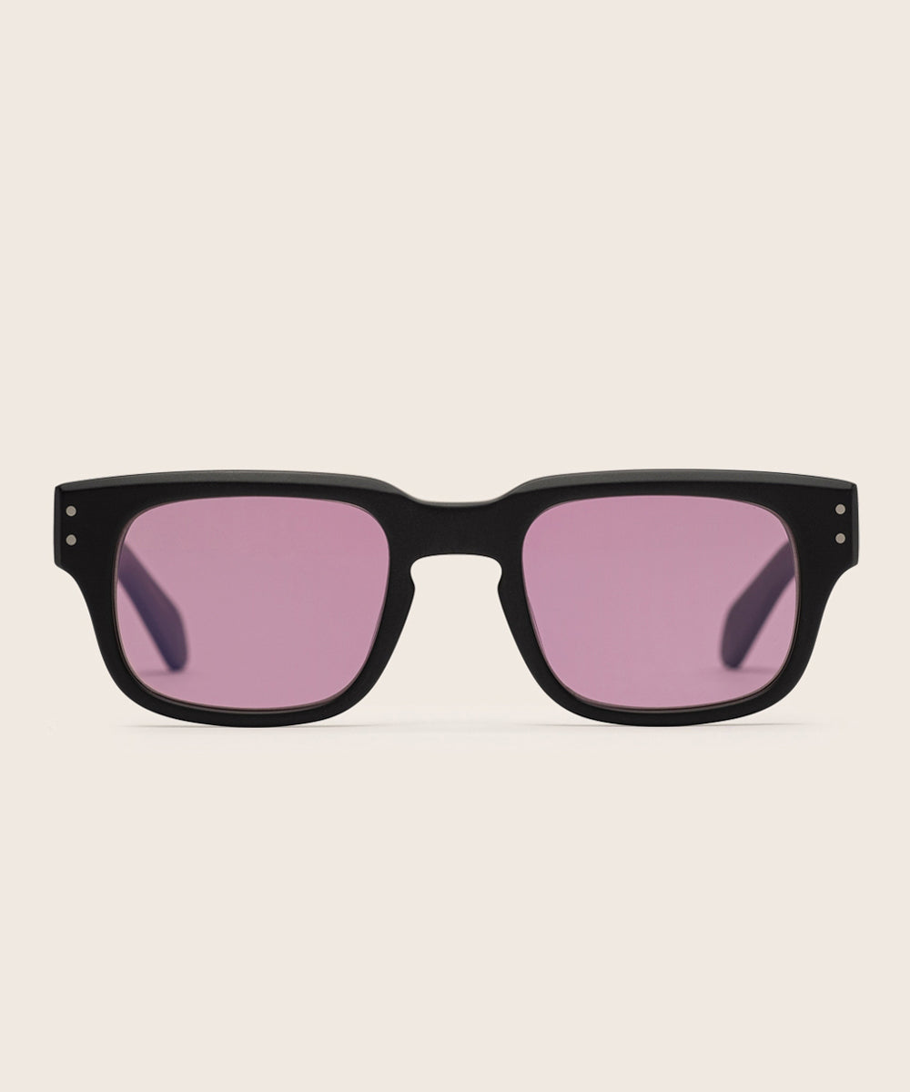 Johann Wolff Martin Black Matte Lavender Sunglasses 
