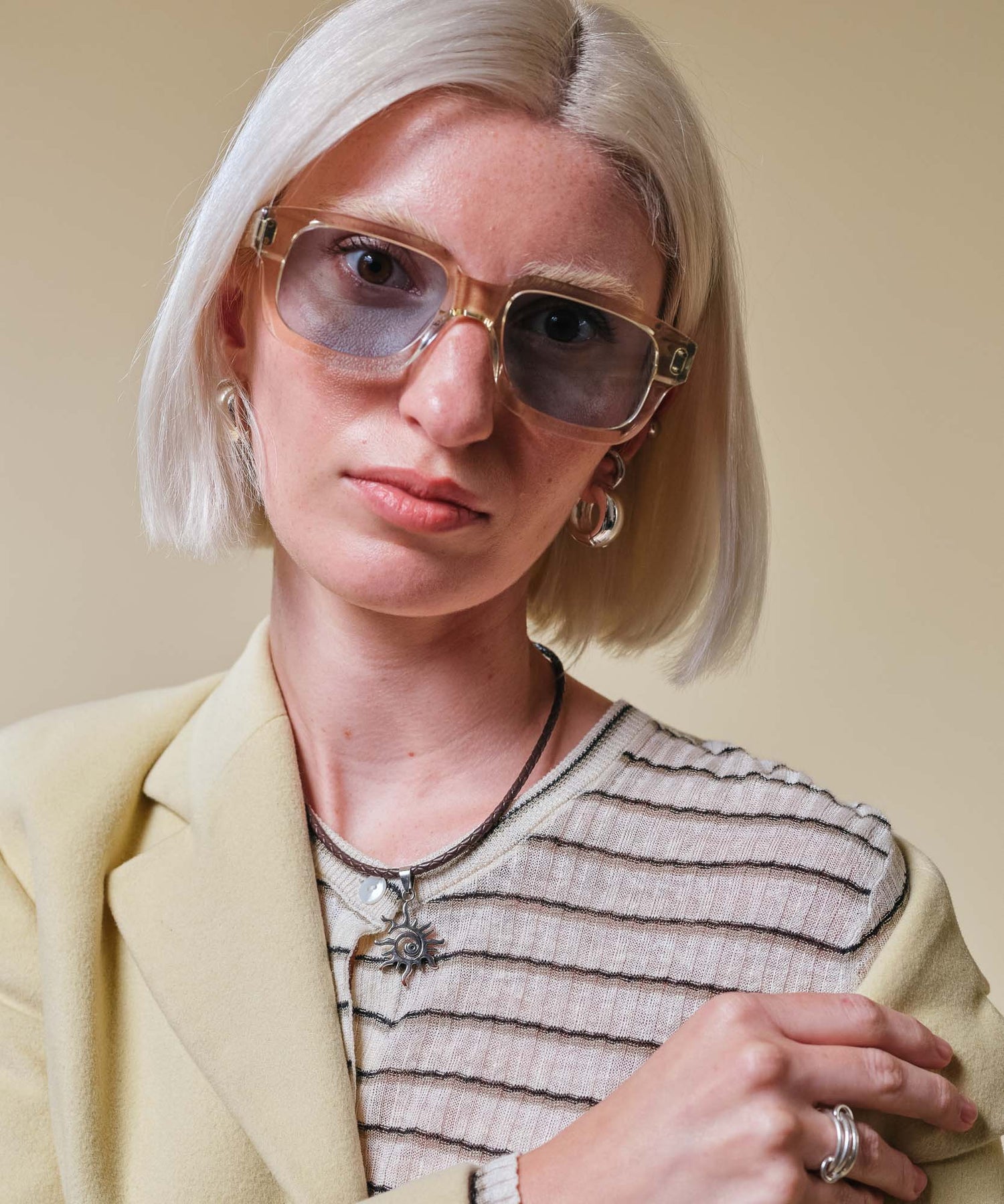 johann wolff rindt champagne light sunglasses 