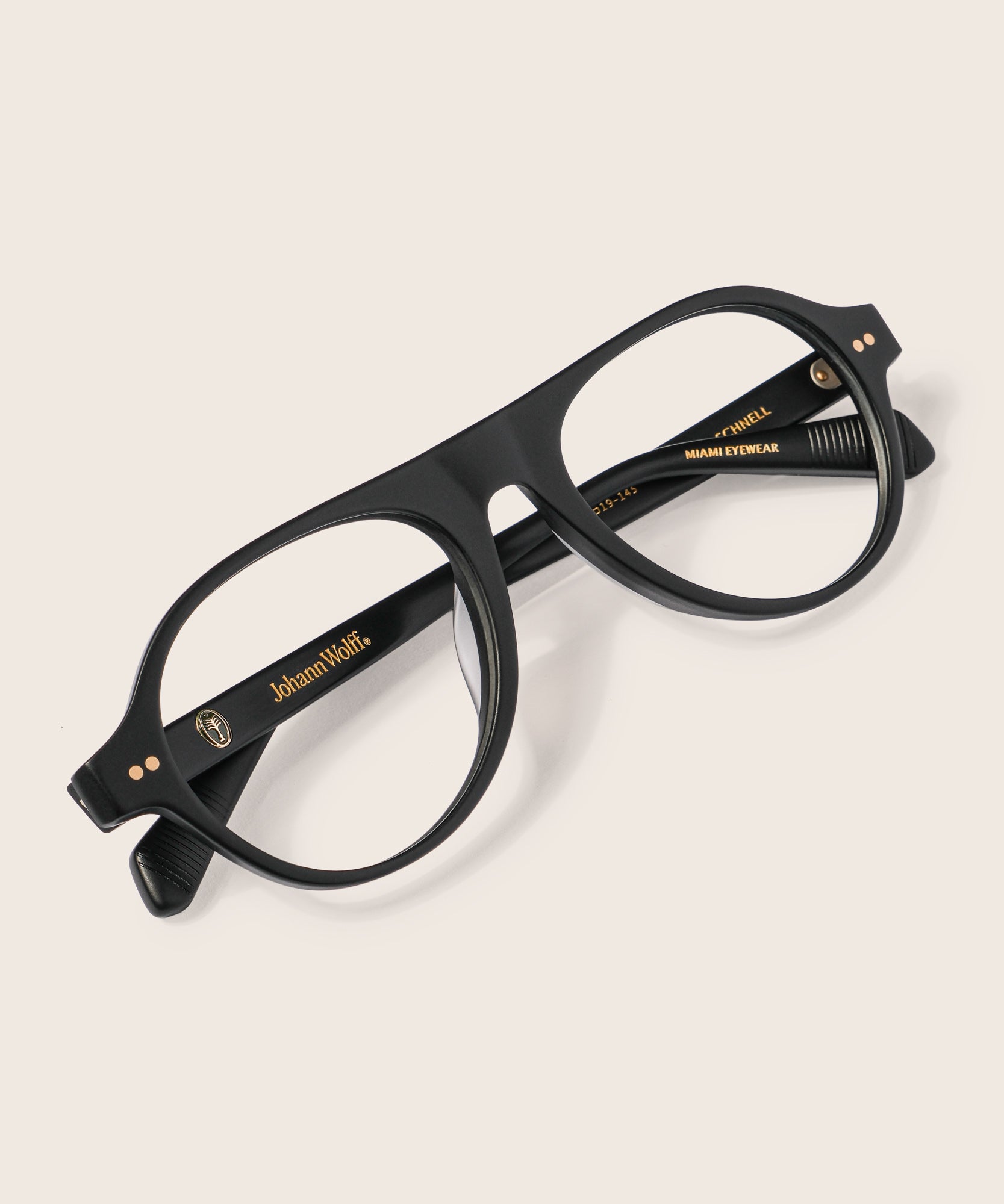 johann wolff schnell matte black eyeglasses 