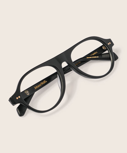 johann wolff schnell matte black eyeglasses 