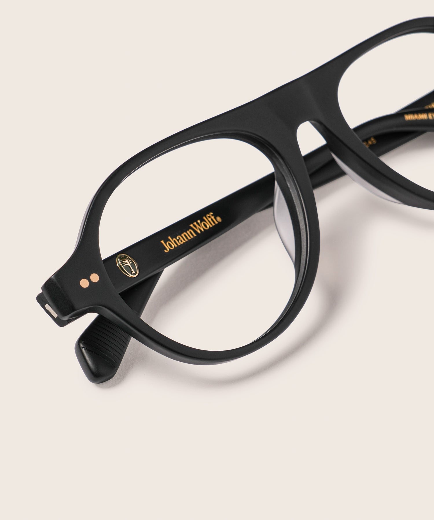 johann wolff schnell matte black eyeglasses 