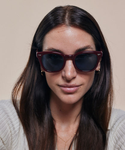 Johann Wolff Silver Arrow Burgundy Sunglasses 