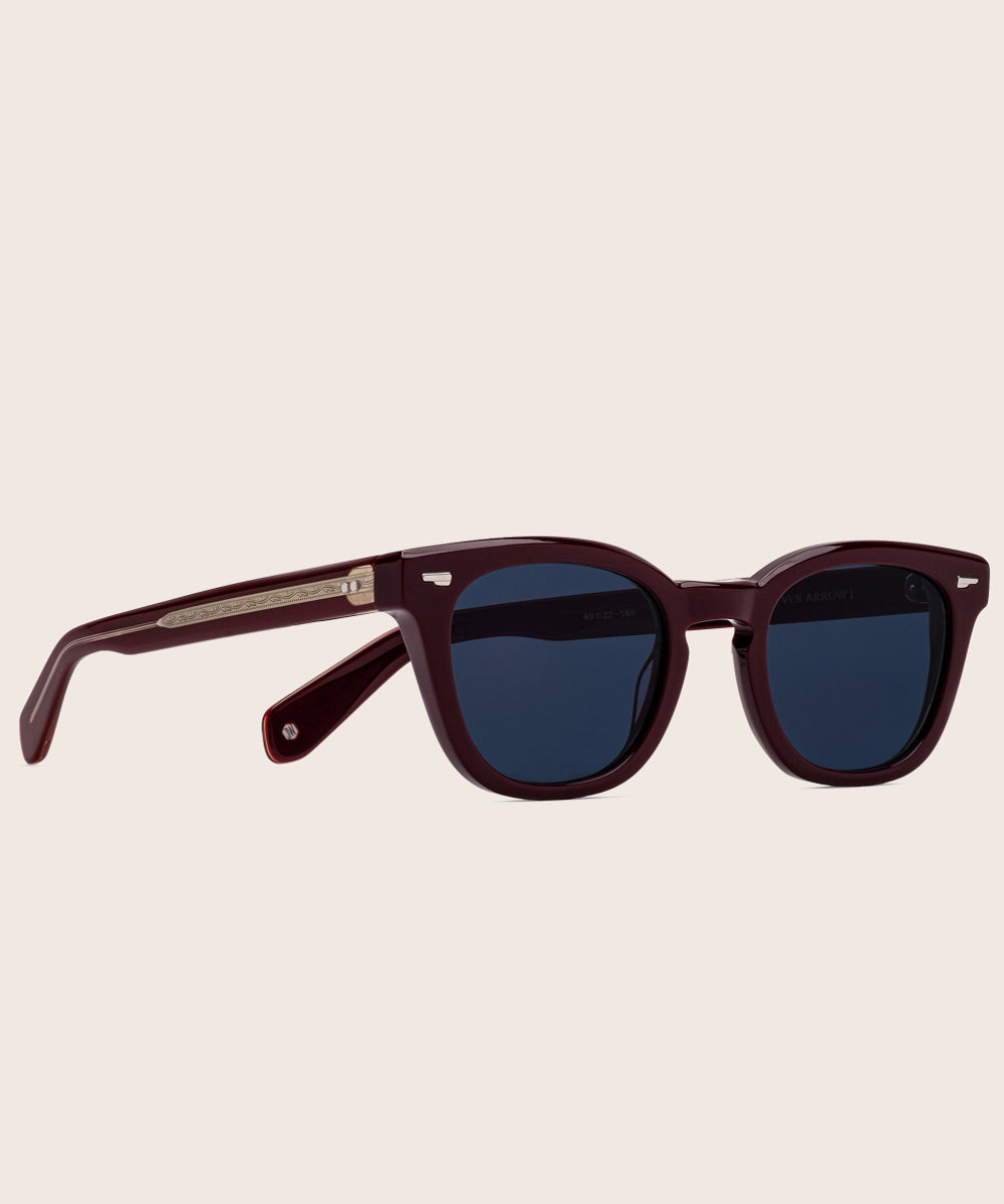 Johann Wolff Silver Arrow Burgundy Sunglasses 