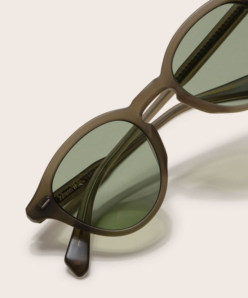 Johann Wolff Zhan Matte Olive Sunglasses #color_matte-olive