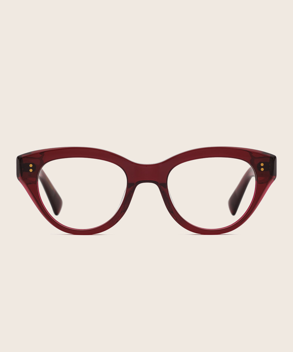 Johann Wolff Sophie Burgundy Eyeglasses 