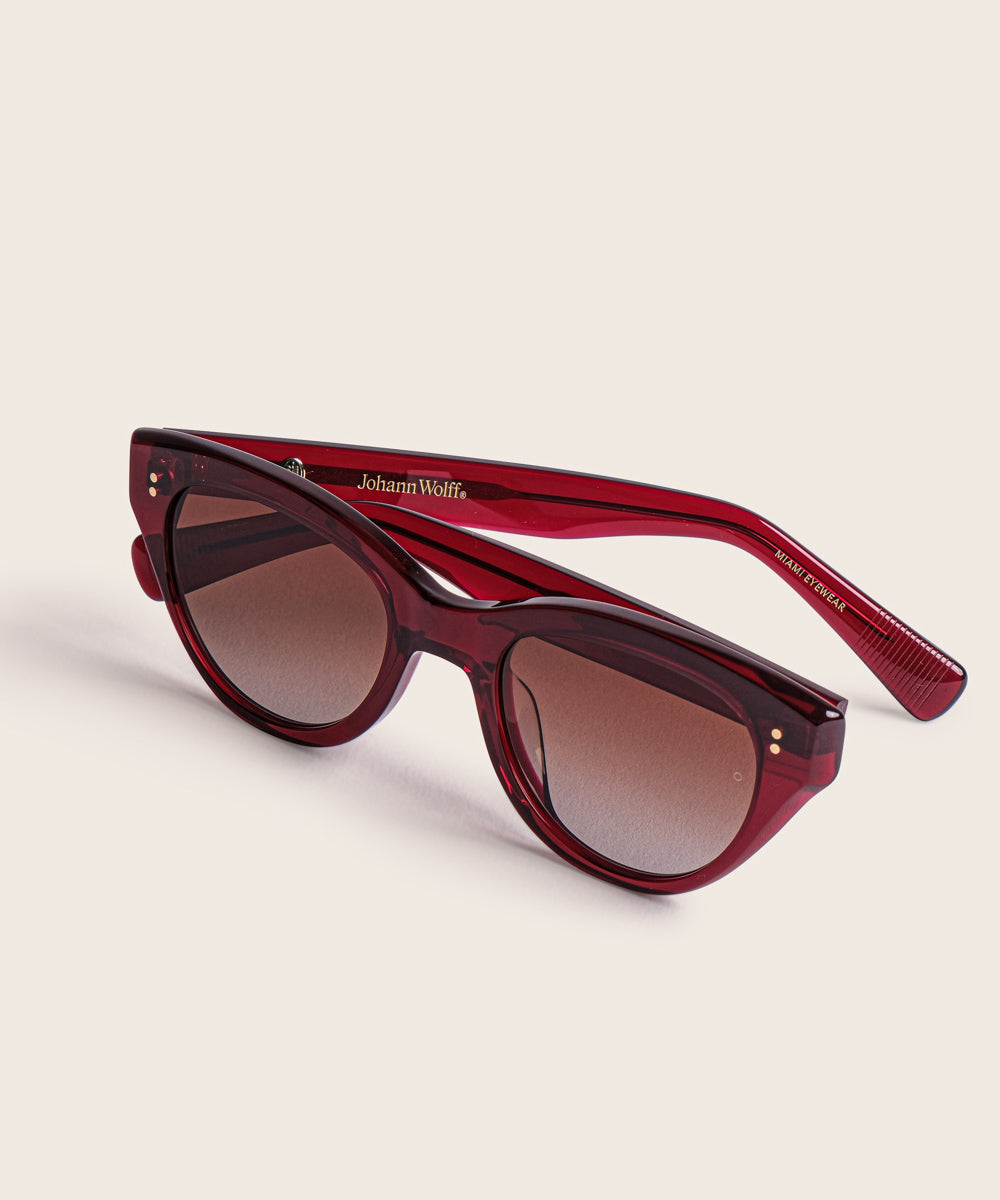 Johann Wolff Sophie Burgundy Sunglasses 