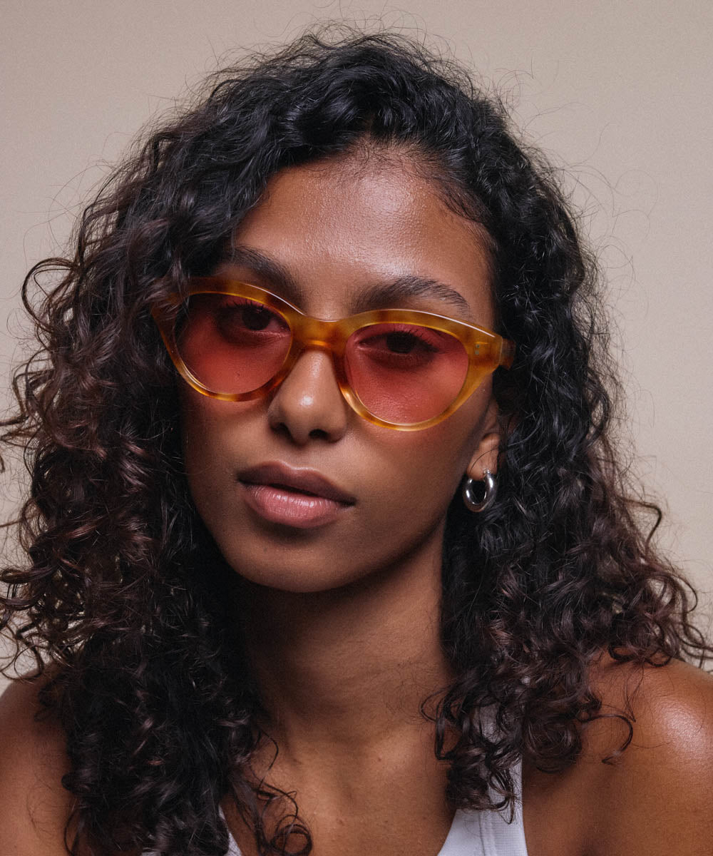 Johann Wolff Sophie Vintage Tortoise Ruby Sunglasses 
