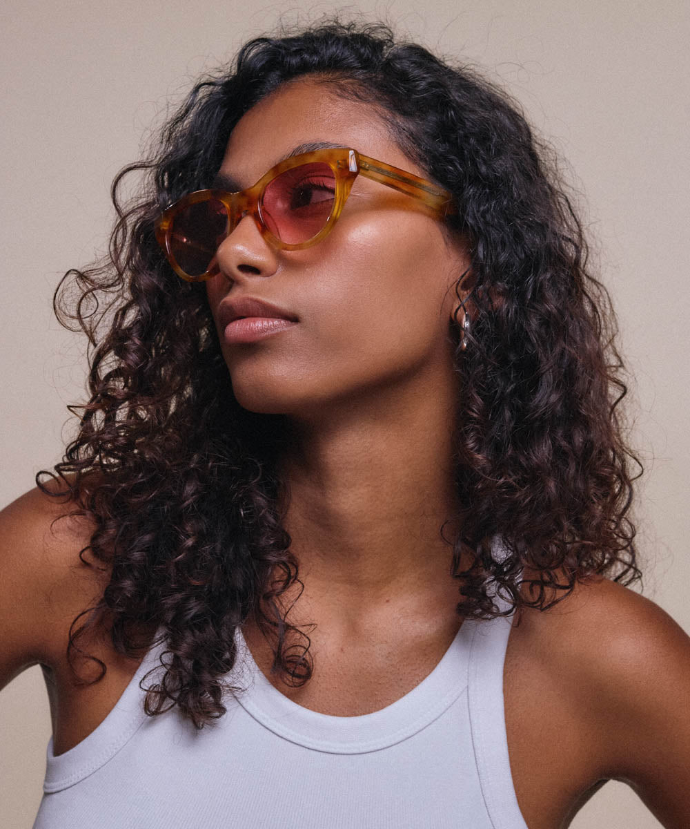 Johann Wolff Sophie Vintage Tortoise Ruby Sunglasses 