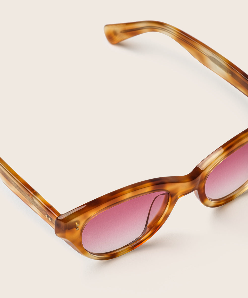 Johann Wolff Sophie Vintage Tortoise Ruby Sunglasses 