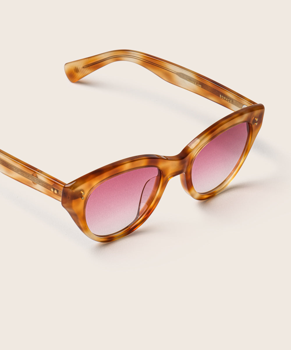 Johann Wolff Sophie Vintage Tortoise Ruby Sunglasses 