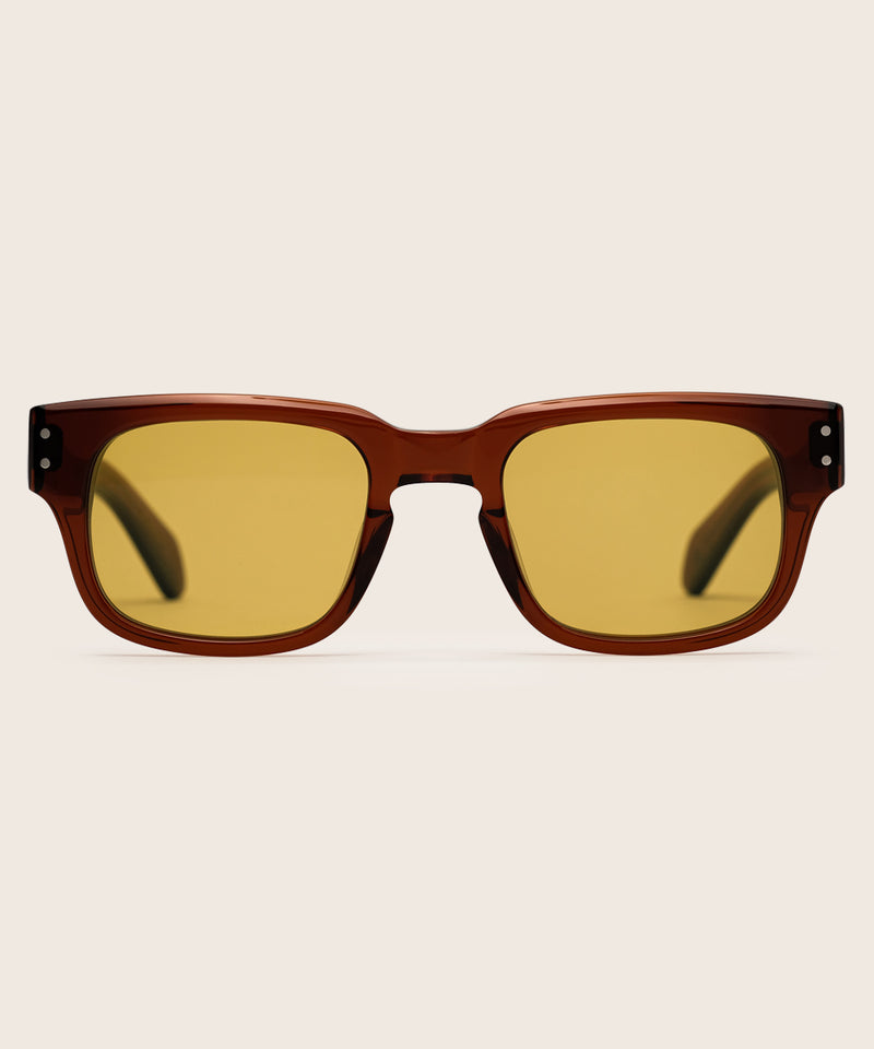 Johann Wolff Martin Hickory Custom Yellow Sunglasses